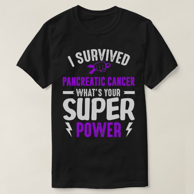 T-shirt Survived Pancreatic Cancer Awareness Survivor Purp (Design devant)
