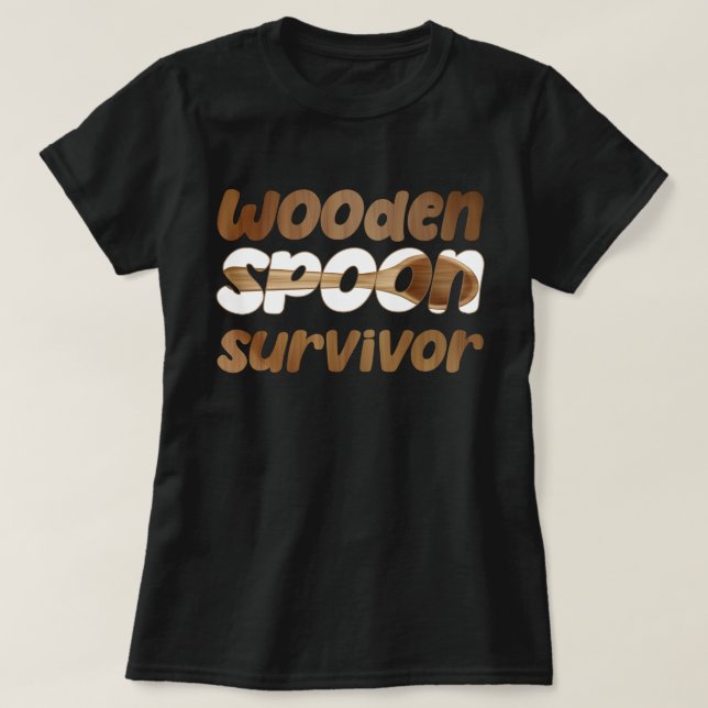 T-shirt Survivor de la cuillère en bois Drôle expression i (Design devant)