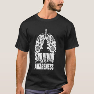 T-shirt Survivor Sensibilisation à l'asthme Poumons Gris M