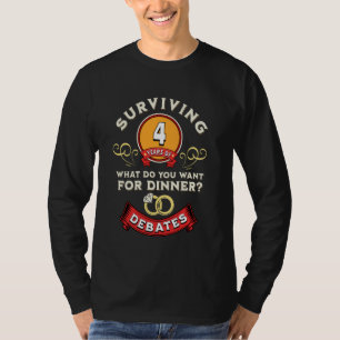 T-shirt Survivre 4 Ans De Débats Drôle 4ème Mariage Ann