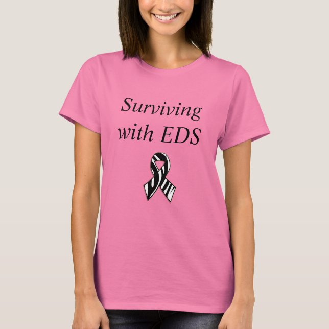 T-shirt Survivre avec EDS Ehlers-Danlos Syndrome Ruban (Devant)
