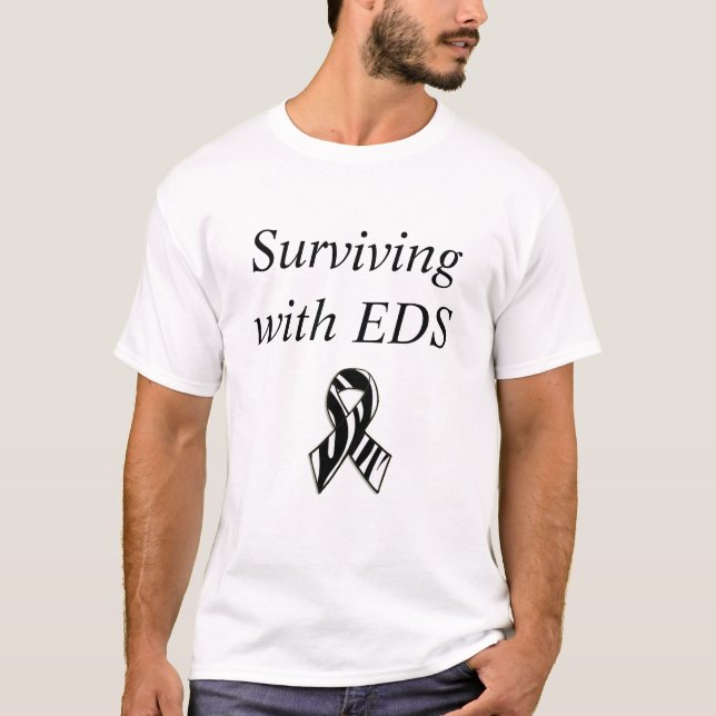 T-shirt Survivre avec EDS Ehlers-Danlos Syndrome Ruban (Devant)