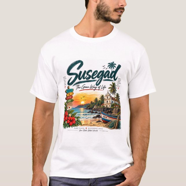 T-shirt Susegad — Le mode de vie goanais (Devant)