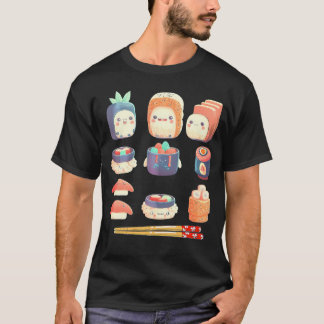 T-shirt Sushi Anime Kawaii Nourriture japonaise Lover Otak