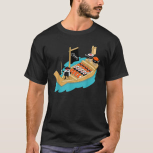 T-shirt Sushi Boat Pirate Sashimi Poisson Riz Japon Fans G