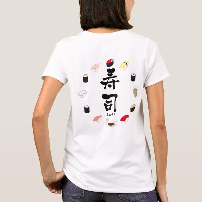 T-shirt Sushi (calligraphie japonaise) (Dos)