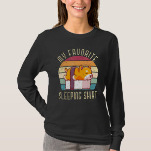 T-shirt Sushi couché rétro chien animal de compagnie lazy