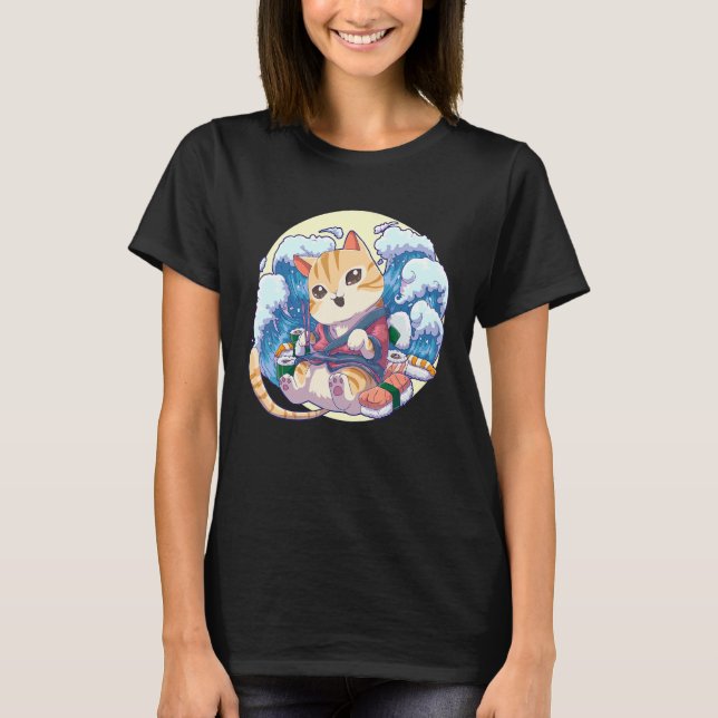 T-shirt Sushi de chat japonais Neko (Devant)