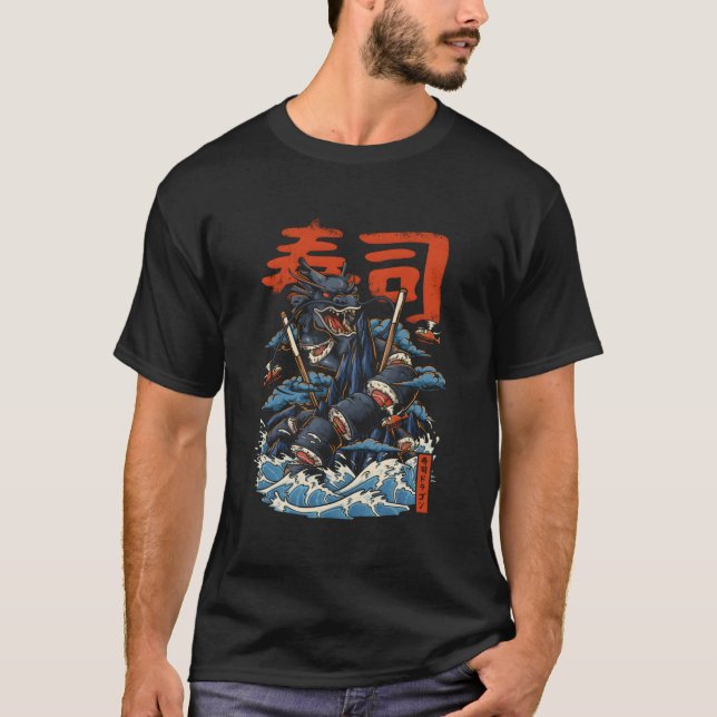 T-shirt Sushi Dragon japonais Maki Sushi Rolls Anime Foodi (Devant)