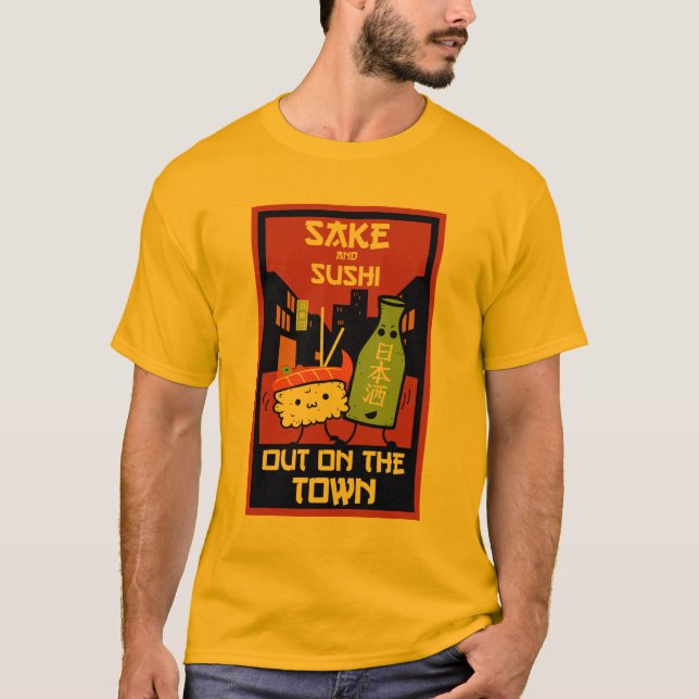 T-shirt sushi et saké (Devant)