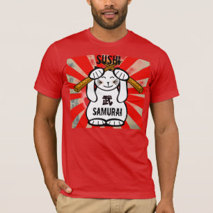T-shirt Sushi Maneki Neko Samurai