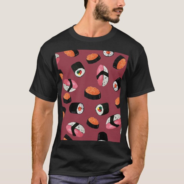 T-shirt Sushi Onigiri Rolls : Illustration transparente (Devant)