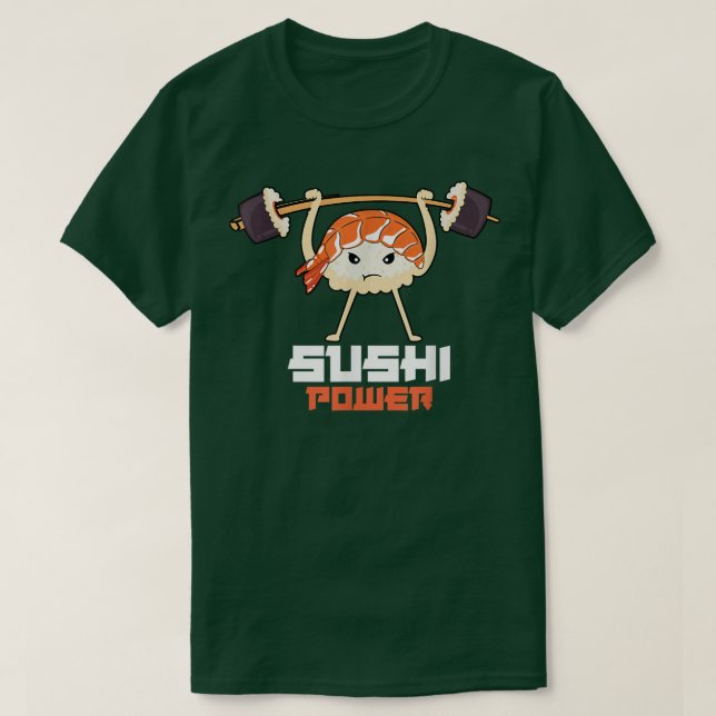 T-shirt Sushi Power Funny Gym (Design devant)