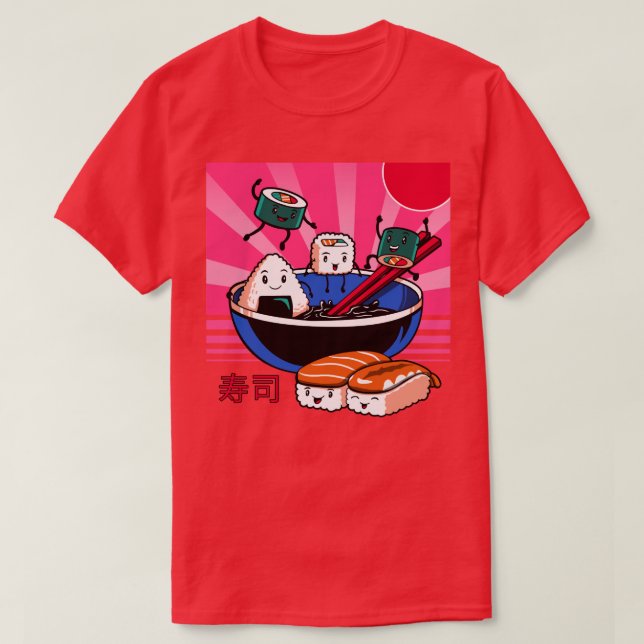 T-shirt Sushi Retro Fun (Design devant)