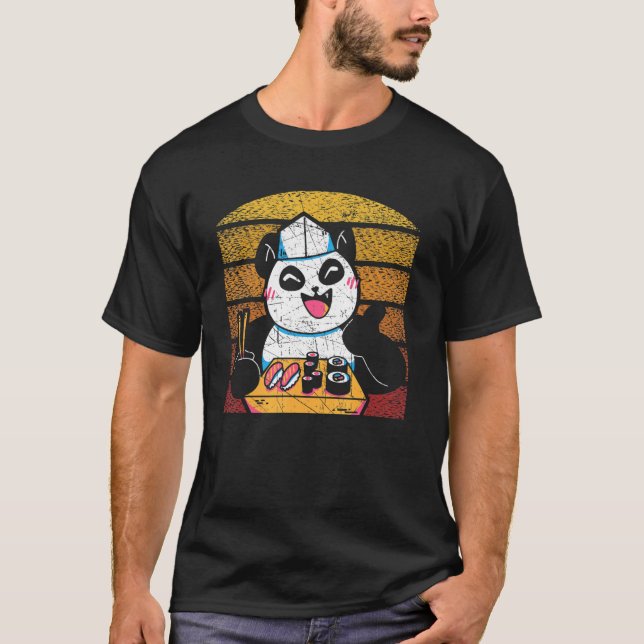 T-shirt Sushi Rolls Japonais Sushi Foin Animal Panda Bea (Devant)