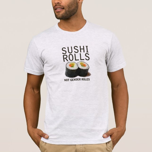 T-shirt Sushi Rolls Non Rôles Sexes (Devant)