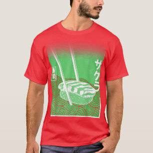 T-shirt Sushi & Sakura Japonaise Fleur de Cerisier Vert Co
