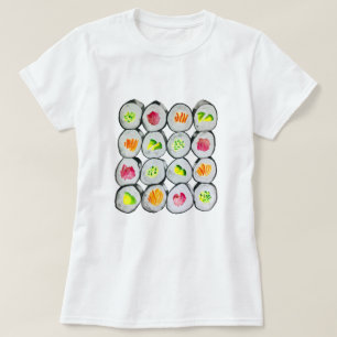 T-shirt Sushi Time aquarelle wasabi