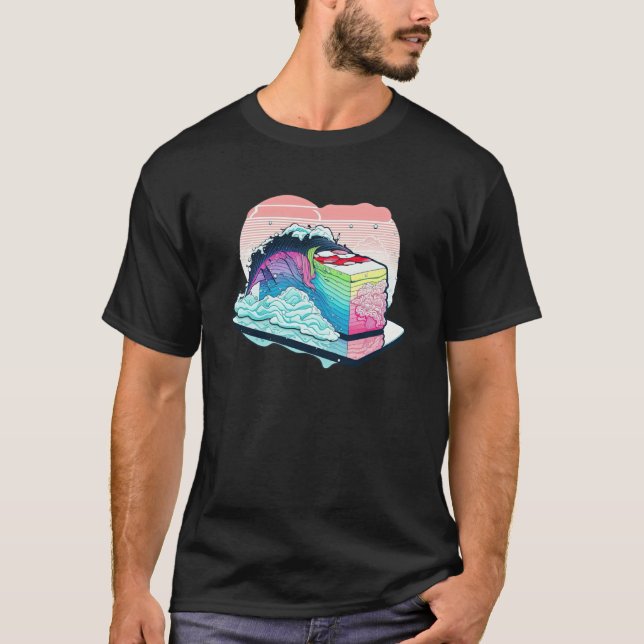 T-shirt Sushi Vaporwave Retrowave Aesthetic (Devant)
