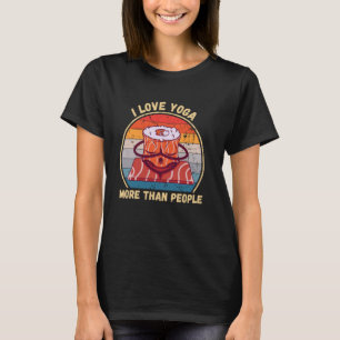 T-shirt Sushi vintage J'Aime Le Yoga Plus Que Les Gens Yog