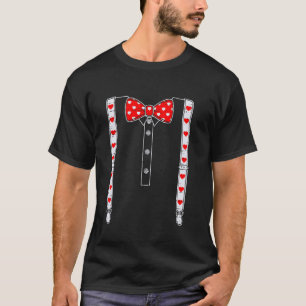 T-shirt Suspenders et noeud papillon coeurs pour garçons d