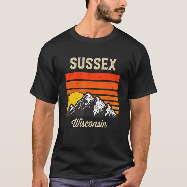 T-shirt Sussex Wisconsin Retro City State Usa (Devant)