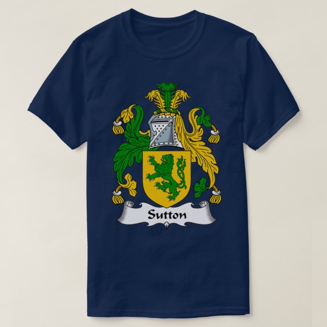 T-shirt Sutton Coat of Arms Family Crest  (Design devant)