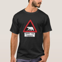 Svalbard Polar Bear Sign T Shirt Gjelder Norvège