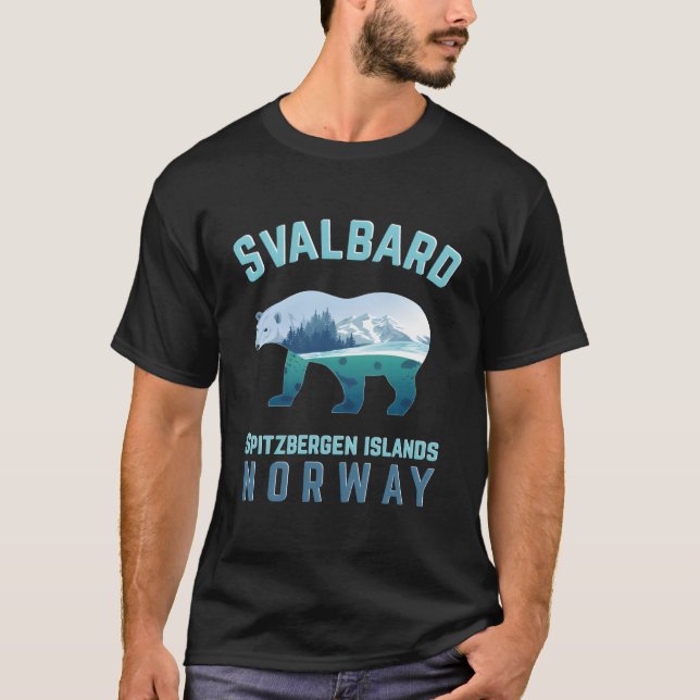 T-shirt Svalbard Spitzbergen Îles Norvège Fjorde Avec Po (Devant)