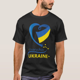 T-shirt Svarychiv Ukraine Drapeau National Coeur Emblème C