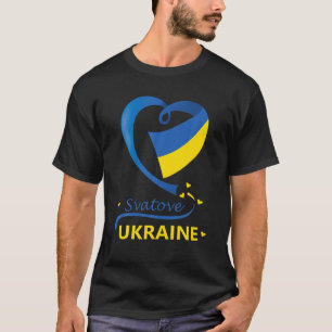T-shirt Svatove Ukraine National Drapeau Coeur Emblem Cres
