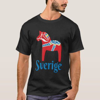 T-shirt Sverige Suède Dala Horse Dalecarlienne Hors
