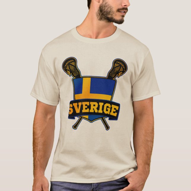 T-shirt Sverige Suède Lacrosse (Devant)