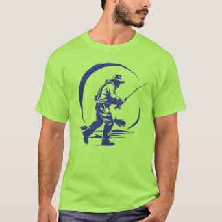 T-shirt SVG personnalisé Fly Fisherman et canne