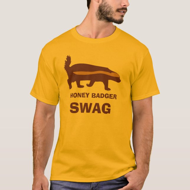 T-shirt swag de blaireau de miel (Devant)