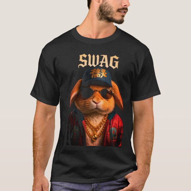 T-shirt Swag Rabbit - Bunny Cool (Devant)