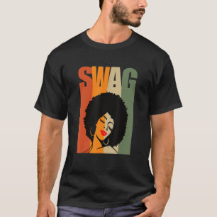 T-shirt Swag Vintage Melanin Afro Queen femme Black Histor