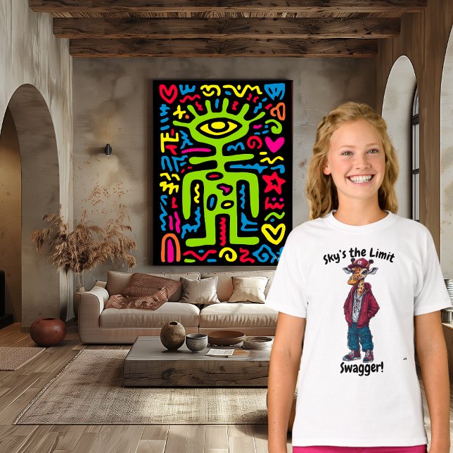 T-shirt Swagger limite du ciel : Design de girafe tendance (Créateur téléchargé)