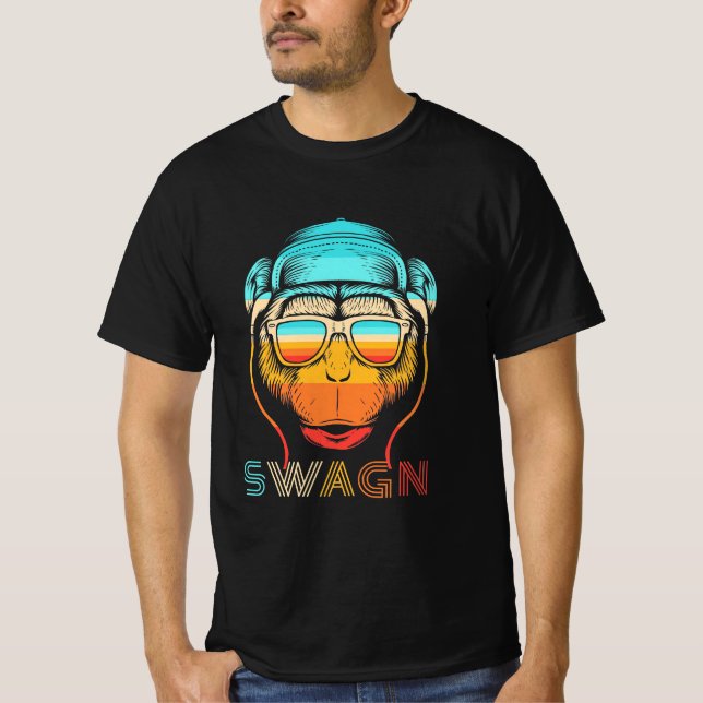 T-shirt Swagn Retro Monkey (Devant)