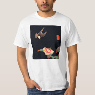 T-shirt Swallow and Camellia (1900) par Ito Jakuchu