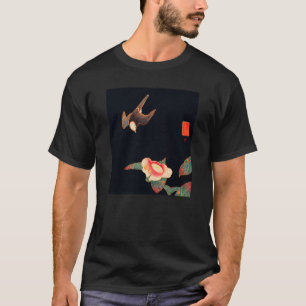 T-shirt Swallow and Camellia (1900) par Ito Jakuchu