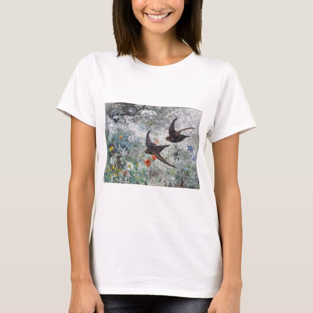 T-shirt Swallow and Flower Field, Bruno Liljefors (Devant)