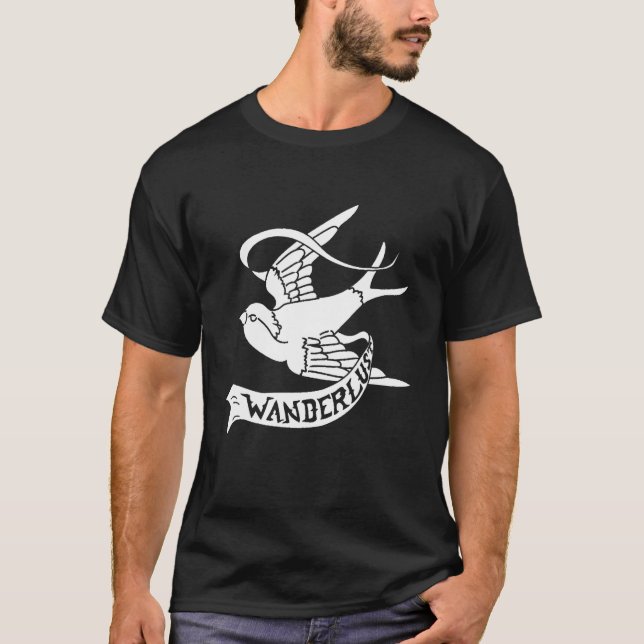 T-shirt Swallow Wanderlust Bird Tattoo Freedom Cadeau (Devant)