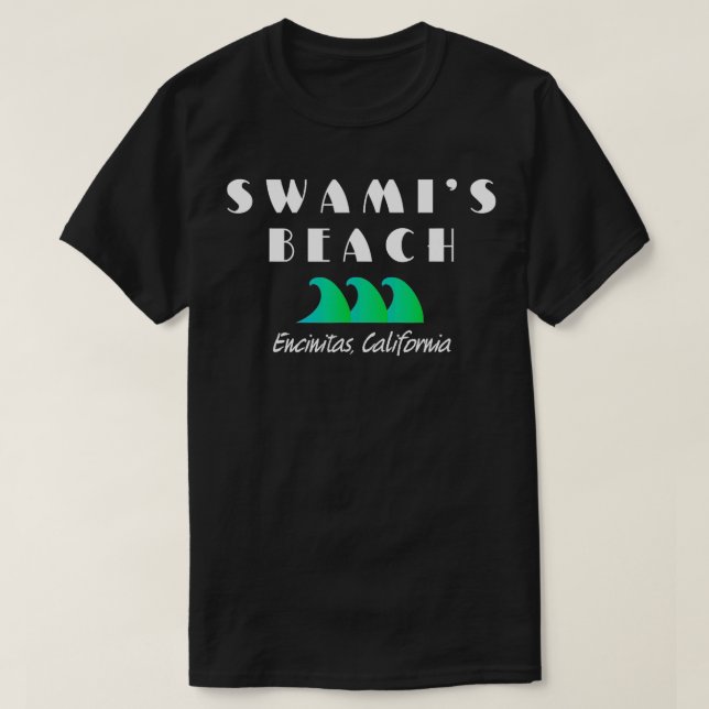 T-shirt Swamis Beach Encinitas California Surf (Design devant)