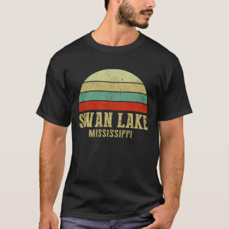 T-shirt SWAN-LAKE MISSISSIPPI Vintage Retro Sunset