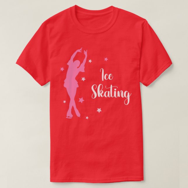 T-shirt Swan Pink Lake Ice Sking Dance Figure 3 (Design devant)