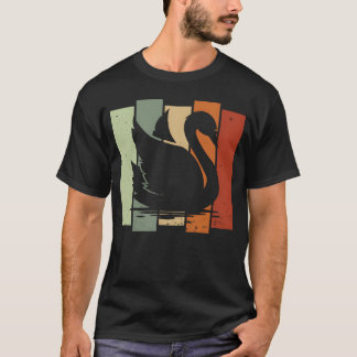T-shirt Swan Retro Oiseau Observation d'oiseaux ami