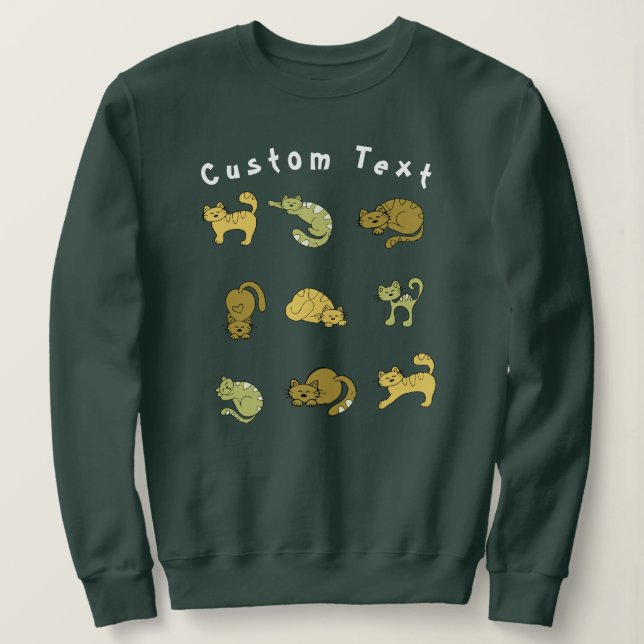 T-shirt sweat à collage de chat mignon - Cadeau po (Design devant)