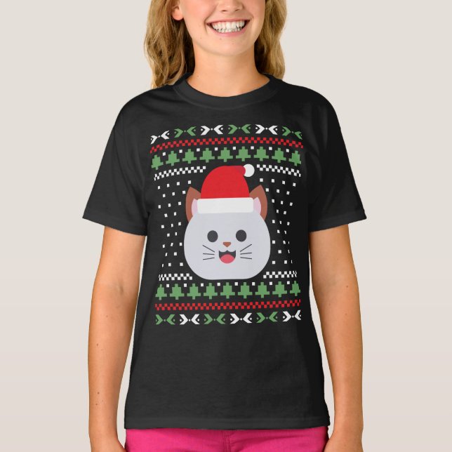 T-shirt Sweater de Cat Ugly Christmas (Devant)