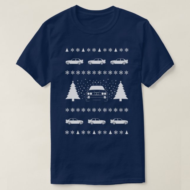 T-shirt Sweater de Noël moche avec l'E30 (Design devant)